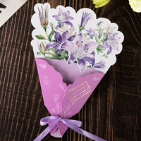 Cartes de vœux 3D florales personnalisées, cartes de bénédiction de luxe pour la fête des mères, emballage cadeau, papier artistique imprimé personnalisé