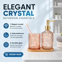 Distributeur de shampoing et lotion pour la maison, gobelet en verre pour dentifrice 300 ml, flacon rond en verre pour savon liquide 400 ml avec pompe, coffret personnalisé