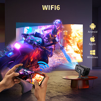 Projecteur LED HY320/HY300 Pro 4K compatible 720P avec haut-parleurs intégrés, design portable WiFi pour home cinéma