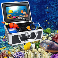 Caméra de pêche sous-marine avec moniteur couleur 7 pouces, câble de 15 m, étanche IP68, résolution 1000TVL, 12 LED blanches