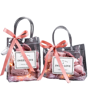 Bolso transparente de <span class=keywords><strong>PVC</strong></span> respetuoso con el medio ambiente personalizado con cremallera, bolsas de regalo de compras de gran capacidad para bodas, cumpleaños, fiestas de Baby Shower - Product Image 1