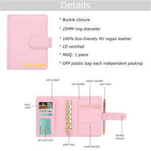 Yihe Tốt Nhất Bán A7 <span class=keywords><strong>Mini</strong></span> Ngân Sách Chất Kết Dính Ví 6 Vàng Nhẫn Pebble Da Với Fly Lá-Văn Phòng Quà Tặng - Product Image 5