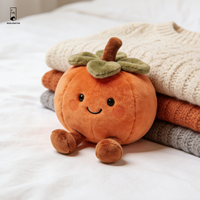 Coussin en peluche festif en forme de kaki - Coussin brodé visage souriant avec pieds - Coussin décoratif doux pour la bonne chance