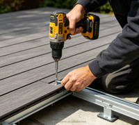 Planche de terrasse composite WPC co-extrudée antidérapante et imperméable pour projets de construction de villas et jardins