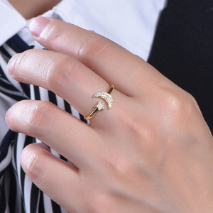 Joyería de moda en línea 925 anillos de plata <span class=keywords><strong>tienda</strong></span> personalizada Vintage lujo 18K chapado en oro Zirconia cúbica anillo de <span class=keywords><strong>Luna</strong></span> para mujer - Product Image 2