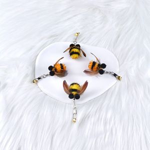 Tête de rechange personnalisable pour baguette à chat, en plumes d'insectes réalistes, jouet auto-entretenant pour animaux de compagnie, vente en gros - Product Image 3