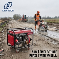 Générateur diesel 5 kW 186FA 418 cm³ 5,5 kW de puissance maximale 10 CV Monophasé ou triphasé en option Démarrage électrique AVR Centrale électrique mobile