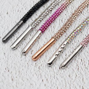 전체 다이아몬드 임베디드 DIY 라인 석 로프 4mm 소재 색상 밝은 크리스탈 신발 끈 후드 재킷 재고 - Product Image 5