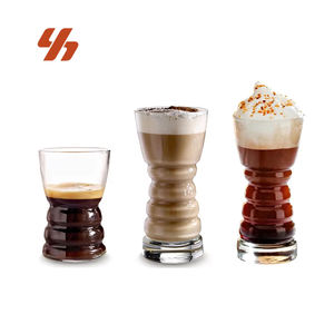 Groothandel Nieuwe Stijl 220ml Transparant <span class=keywords><strong>Dumbbell</strong></span>-vormig Bierglas Espresso IJs Koffie Kopje Mok Hittebestendig Sap Melk Glas - Product Image 1