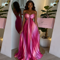 Robe Chic Femme 2026 – Robe de Soirée Plissée Sexy à Col Halter, Robe Longue Élégante Dos Nu pour Fête d'Anniversaire, Robe d'Été pour Femme