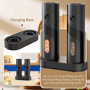 Molinillo de Sal y Pimienta Eléctrico Portátil Automático, Molinillo de Sal Marina con Base de Carga - Product Image 4