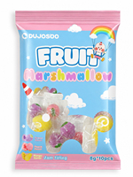 Groothandel Gemengde Fruitjam Gevulde Marshmallow Zachte Kauwgom Snoep Natuurlijke Kleur Druif Mango Perzik Smaak Kinderen Zoete Snack