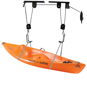 <span class=keywords><strong>Portabici</strong></span> <span class=keywords><strong>da</strong></span> <span class=keywords><strong>Soffitto</strong></span> in Acciaio per Kayak con Sistema di Sollevamento a Puleggia, Montaggio a Parete, 54x28x28cm - Product Image 3