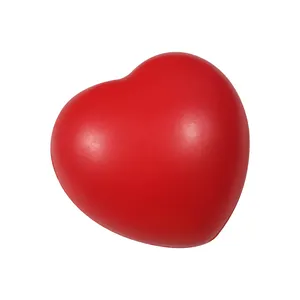 Wholesale PU Foam Custom Logo Color Printed Bulk Mini Red Yellow White Blue Green Heart Shaped Stress Balls