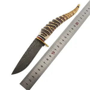 Охотничий нож из нержавеющей стали с фиксированным лезвием и оленем с пластиковой ручкой для кемпинга