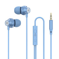 Écouteurs intra-auriculaires filaires TPE avec prise jack 3,5 mm, microphone intégré pour téléphone portable, basses puissantes, étanches IPX-5
