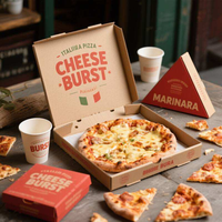 Emballages pour pizzas et hamburgers à emporter, papier kraft, laminage mat, recyclables, jetables, logo personnalisé, emballage pour la restauration rapide