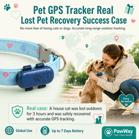 Mini Rastreador GPS Recargable para Gatos, Collar con Posicionamiento en Tiempo Real, Rastreador Portátil Antipérdida