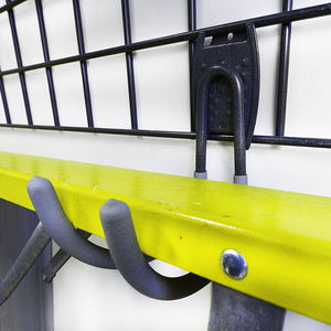 متجر ملابس JH-Mech أبيض 6 كرات مربعة إطار أنابيب قائمة بذاتها متعددة يعرض الملابس Slatwall ملحقات المرآب - Product Image 4