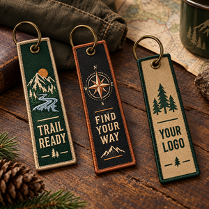 Llaveros Personalizados Bordados y Tejidos para Exteriores, Llaveros de Tela con Logotipo Personalizado para Regalos Corporativos, Fabricación OEM ODM - Product Image 1