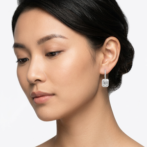 Pendientes de Plata de Ley 925 con Baño de Rodio y Diamantes Naturales Tallados, Diseño Halo, Tipo Huggie, 1.57 Ct, Joyería Moderna para Bodas y Fiestas - Product Image 2