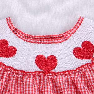 Happy Luoka ODM Boutique Cute Summer Red Heart Baby Girl Dresses - Product Image 5