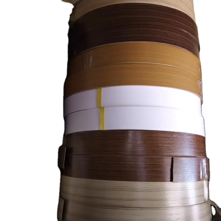 Bandas de borde de PVC de alto brillo/mate/gofrado, cinta de borde