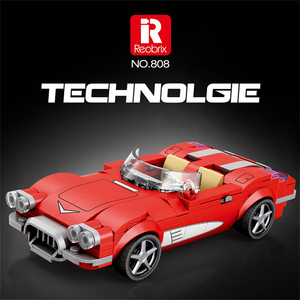 Reobrix 311-teiliger Roter <span class=keywords><strong>Corvette</strong></span> <span class=keywords><strong>C1</strong></span> Cabrio-Bausatz mit Realistischem Cockpit & Auspuff Großhandel für Sammler und Firmenkunden - Product Image 2