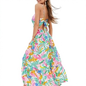 Vestido Midi Plisado con Cuello Cuadrado, Estampado Floral, Transpirable, para Oficina, Fiesta, Estilo Empire, para Mujer - Product Image 4