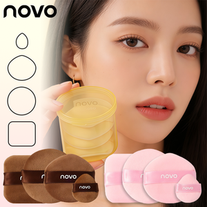 Set di 4 Spugnette per Trucco con Scatola, Morbide e Rotonde per Applicazione di Polvere, Personalizzabili con Logo e Nastro - Product Image 1