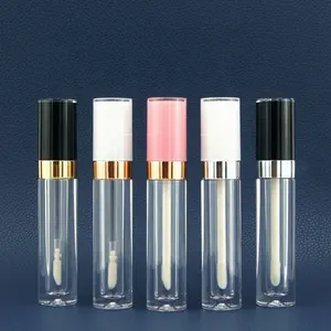 Etichetta privata design 3.5ml lipgloss tubi personalizzato all'ingrosso carino vuoto chiaro lucidalabbra tubo con bacchette lucidalabbra tubi