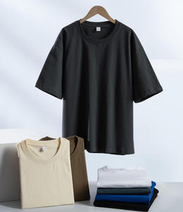 T-shirt unisexe 100% coton, manches courtes, style décontracté, 250 GSM, tricoté lourd, lavé, respirant, impression de logo personnalisée, broderie - Product Image 2