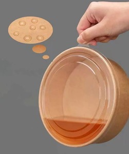 Wholesale Disposable Kraft Food Grade Cardboard Custom Salad Takeaway Container <b>Paper</b> <b>Bowl</b> With Lids - Product Image 2