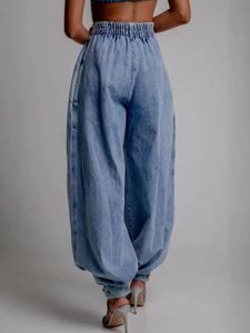 Summer New High Waist Zipper <strong>for</strong> <strong>Women</strong> Loose Casual Retro <strong>Denim</strong> Pants Vintage Flair Jeans <strong>Women</strong> - Product Image 2