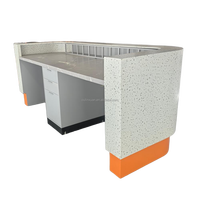 Comptoir de réception moderne pour bureaux, halls d'accueil, salons, cliniques, magasins de détail, centres commerciaux, en MDF et métal