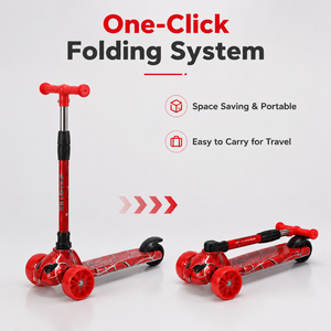 Patinete Plegable para Niños con <span class=keywords><strong>Ruedas</strong></span> <span class=keywords><strong>de</strong></span> PU con Luces, Altura Ajustable en 4 Niveles, Patinete <span class=keywords><strong>de</strong></span> 3 <span class=keywords><strong>Ruedas</strong></span> para Niños y Niñas <span class=keywords><strong>de</strong></span> 3 a 12 Años - Product Image 2