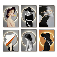 Lampe à cadre LED avec peinture à lumière tamisée, portrait de femme, nouvel arrivage, œuvre d'art décorative avec lumière réglable