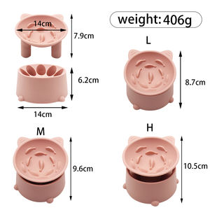 Cuenco de comida para mascotas de silicona elevado para proteger la columna cervical para gatos - Product Image 5