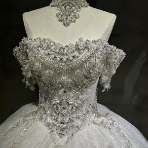 Wx100 Nuevo Vestido de Novia Estilo Palacio con Encaje de Diamantes, Estilo Princesa, Jancember - Product Image 4