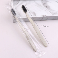 Cepillo de Dientes Ecológico de Paja de Trigo con Cabeza Pequeña, Cepillo de Dientes de Carbón de Bambú con Cerdas Suaves para Niños y Adultos, Uso en Hoteles