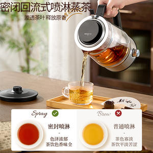 เครื่องชงชา AUX ขนาด 1 ลิตร หม้อแก้วเพื่อสุขภาพ ฟังก์ชั่นไอน้ำอัตโนมัติ สำหรับใช้ในสำนักงาน - Product Image 2