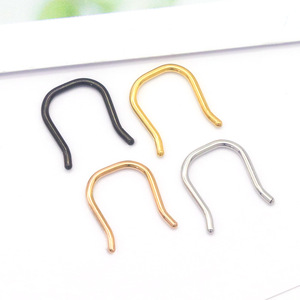 Anneaux de nez en forme de U en acier inoxydable argenté et doré, bijoux de piercing pour usage quotidien - Product Image 5