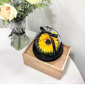 Nuovo arrivo del prodotto 2025 girasole eterno in vetro con luce a Led per il regalo di San Valentino <span class=keywords><strong>nome</strong></span> personalizzato conservato per sempre scatola di fiori - Product Image 3
