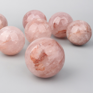 Vente en gros de pierres précieuses naturelles de haute qualité, boule de cristal de quartz rouge feu, sphère de cristal hématite - Product Image 4