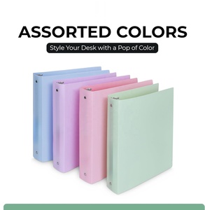 Classeur à 3 anneaux de 1,5 pouce, classeur flexible pastel avec poche, capacité de 280 feuilles, pour la maison et les fournitures scolaires - Product Image 2