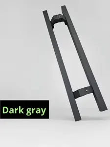 Barra cuadrada de pie de <span class=keywords><strong>herradura</strong></span> de montaje lateral, puerta corredera de vidrio templado de acero inoxidable, manija de puerta de vidrio de hotel moderna de gama alta - Product Image 4