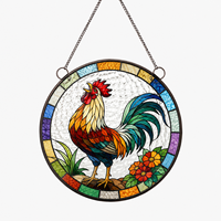 Attrape-soleil mural en verre texturé coloré de 3 mm d'épaisseur, motif animal en acrylique, impression colorée, design Art Déco, décoration en cristal
