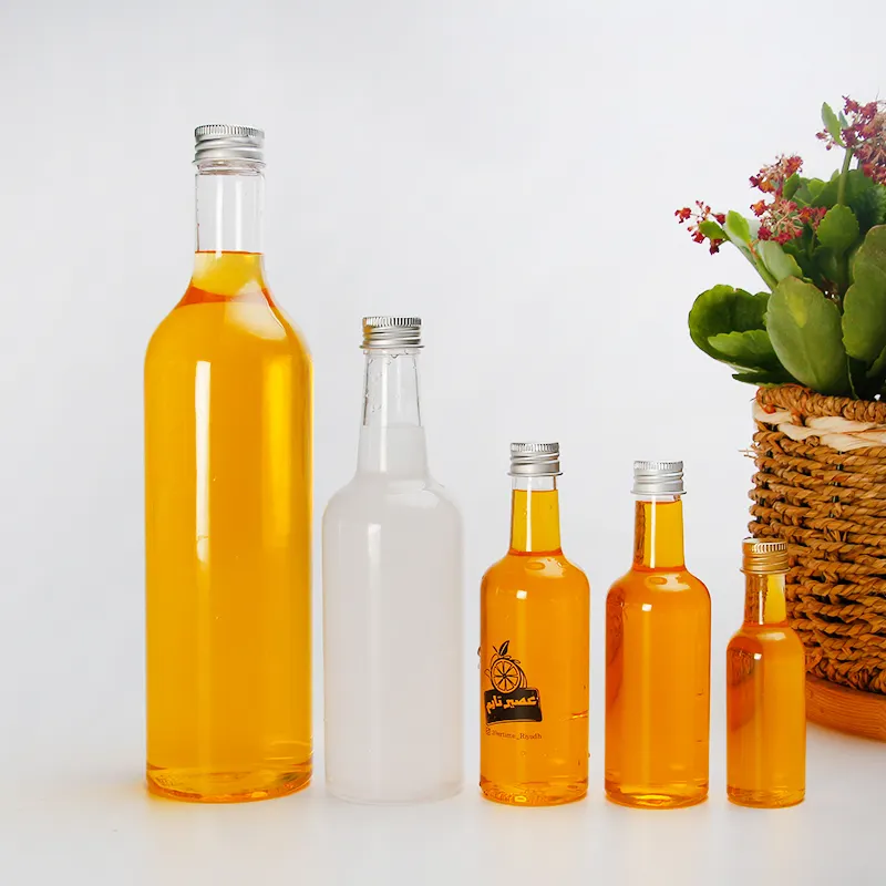 New格安ペットWhiskey Wine Beverage Bottle Creative Juice Tea Bottle、プラスチックワインジュースボトル