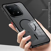 Coque de téléphone robuste compatible HD pour Vivo IQOO 15 avec cadre métallique dissipateur de chaleur, design creux à clipser, panneau arrière mat et anneau magnétique