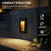 Lampe murale LED encastrée étanche en aluminium 3W pour jardin, 2700K/3000K/4000K/5700K, à intensité variable, CRI élevé >90, vente chaude